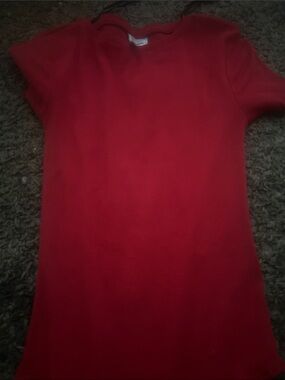 Divided Red Short-Sleeve Bodysuit